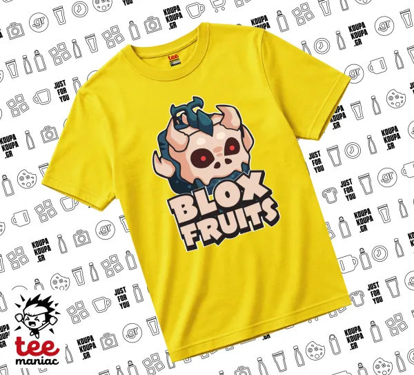 Roblox Blox Fruits — Κίτρινο Άνετο παιδικό T-Shirt από 100% βαμβάκι, για κάθε μέρα. Vegan & OEKO-TEX πιστοποιημένο.