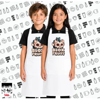 Roblox Blox Fruits, Λευκή ΠΑΙΔΙΚΗ Ποδιά μακριά Σεφ ολόσωμη με τσέπες