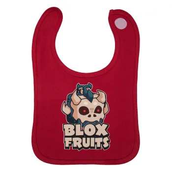 Roblox Blox Fruits, Σαλιάρα με Σκρατς Κόκκινη 100% Organic Cotton (0-18 months)