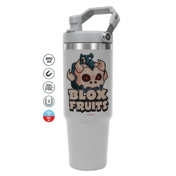 Roblox Blox Fruits, ΓΚΡΙ χρώματος Θερμός Ανοξείδωτο 890ml (30oz) με χερούλι