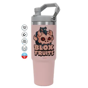 Roblox Blox Fruits, ΡΟΖ χρώματος Θερμός Ανοξείδωτο 890ml (30oz) με χερούλι