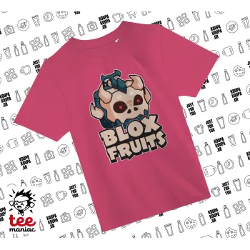 Roblox Blox Fruits, ΡΟΖ παιδικό T-Shirt από 100% βαμβάκι, για κάθε μέρα. Vegan & OEKO-TEX πιστοποιημένο.