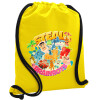 Backpack pouch GYMBAG Yellow, with pocket (40x48cm) & thick cords