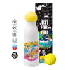 Tennis ball Metal mug thermos White, double wall, 550ml