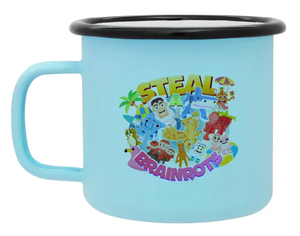 Roblox Steal a Brainrot — Κούπα Μεταλλική εμαγιέ ΜΑΤ σιέλ 360ml