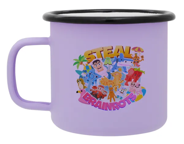 Roblox Steal a Brainrot — Κούπα Μεταλλική εμαγιέ ΜΑΤ Light Pastel Purple 360ml