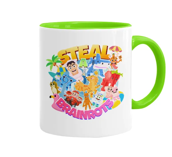Roblox Steal a Brainrot — Κούπα χρωματιστή βεραμάν, κεραμική, 330ml
