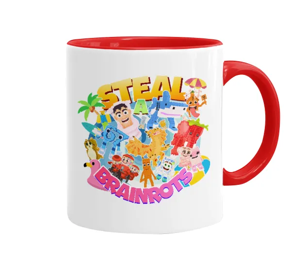 Roblox Steal a Brainrot — Mug colored red, ceramic, 330ml