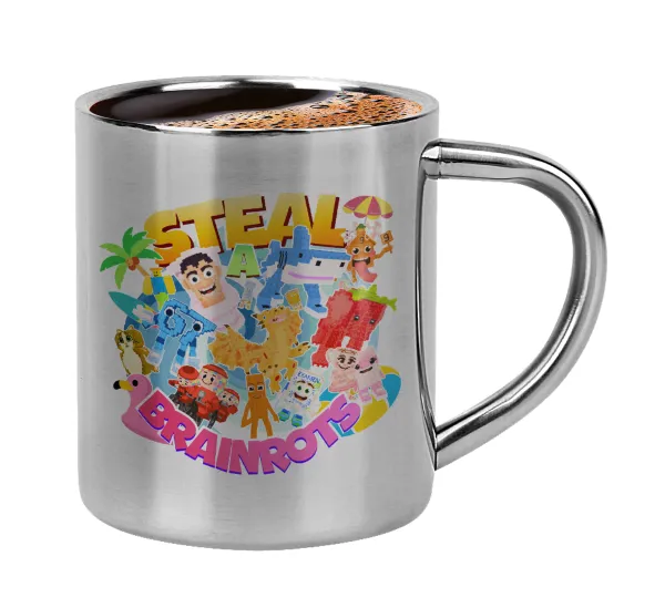 Roblox Steal a Brainrot — Κουπάκι μεταλλικό διπλού τοιχώματος για espresso (220ml)