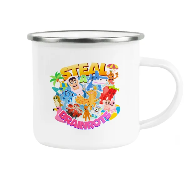 Roblox Steal a Brainrot — Metallic enamel cup white 360ml
