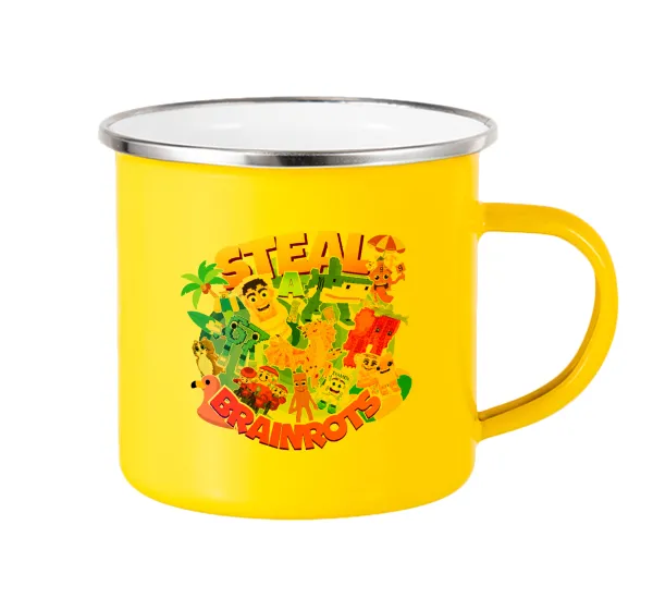Roblox Steal a Brainrot — Yellow Enamel Metallic Cup 360ml