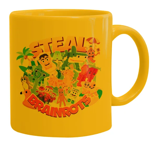 Roblox Steal a Brainrot — Ceramic coffee mug yellow, 330ml