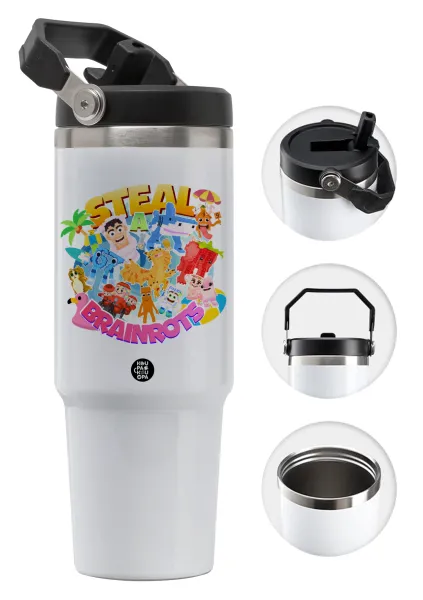 Roblox Steal a Brainrot — 30oz stainless Steel Tumbler with Handle