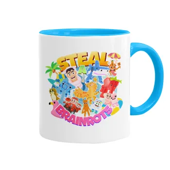 Roblox Steal a Brainrot, Mug colored light blue, ceramic, 330ml
