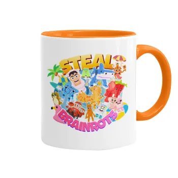 Roblox Steal a Brainrot, Mug colored orange, ceramic, 330ml