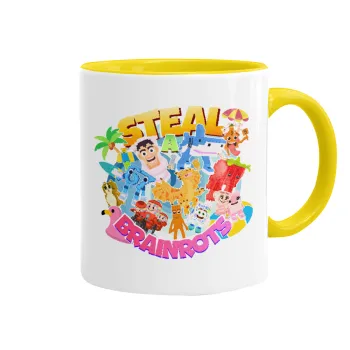 Roblox Steal a Brainrot, Mug colored yellow, ceramic, 330ml