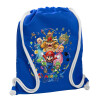 Backpack pouch GYMBAG Blue, with pocket (40x48cm) & thick cords