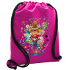 Backpack pouch GYMBAG Fuchsia, with pocket (40x48cm) & thick cords