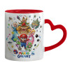 Mug heart red handle, ceramic, 330ml