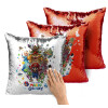 Μαξιλάρι καναπέ Μαγικό Κόκκινο με πούλιες 40x40cm περιέχεται το γέμισμα