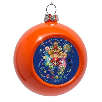 Mario Galaxy, Orange Christmas tree ornament bauble 8cm