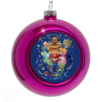Mario Galaxy, Purple Christmas tree ornament bauble 8cm