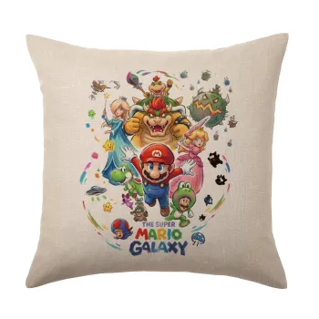Mario Galaxy, Μαξιλάρι καναπέ ΛΙΝΟ 40x40cm περιέχεται το  γέμισμα