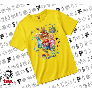Mario Galaxy, yellow childrens T-Shirt made of 100% cotton, for every day. Vegan & OEKO-TEX certified.