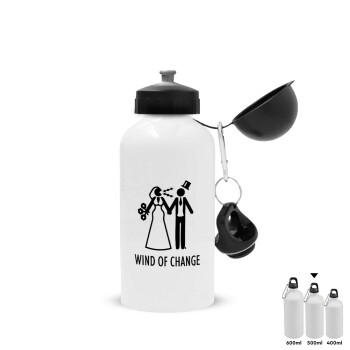Couple Wind of Change, Metal water bottle, White, aluminum 500ml