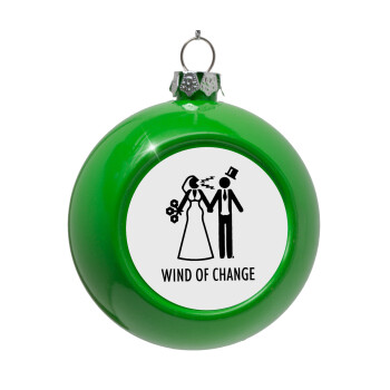 Couple Wind of Change, Green Christmas tree ornament bauble 8cm