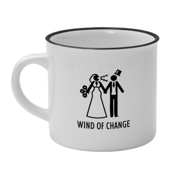 Couple Wind of Change, Κούπα κεραμική vintage Λευκή/Μαύρη 230ml