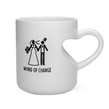 Couple Wind of Change, Κούπα καρδιά λευκή, κεραμική, 330ml