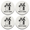 SET of 4 round wooden coasters (9cm)