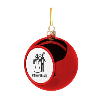 Couple Wind of Change, Χριστουγεννιάτικη μπάλα δένδρου Κόκκινη 8cm