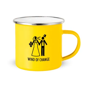 Couple Wind of Change, Yellow Enamel Metallic Cup 360ml
