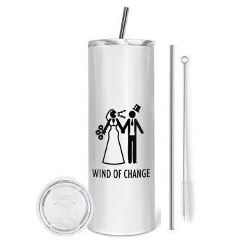 Couple Wind of Change, Tumbler stainless steel 600ml, with metal straw & cleaning brush