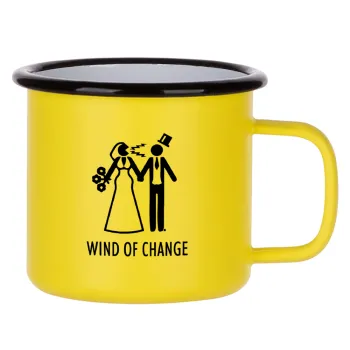 Couple Wind of Change, Metallic enamel MATT Yellow cup 360ml