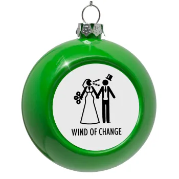 Couple Wind of Change, Green Christmas tree ornament bauble 8cm