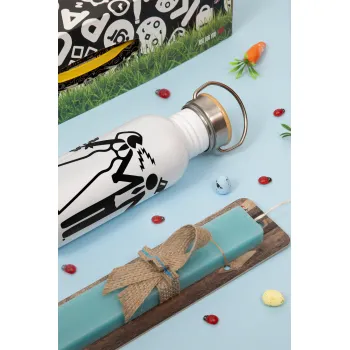 Couple Wind of Change, Πασχαλινή Λαμπάδα με παγούρι μεταλλικό (620ml, stainless steel) & κερί αρωματικό πλακέ (30cm) (ΤΙΡΚΟΥΑΖ)