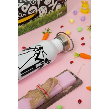 Couple Wind of Change, Πασχαλινή Λαμπάδα με παγούρι μεταλλικό (620ml, stainless steel) & κερί αρωματικό πλακέ (30cm) (ΡΟΖ)