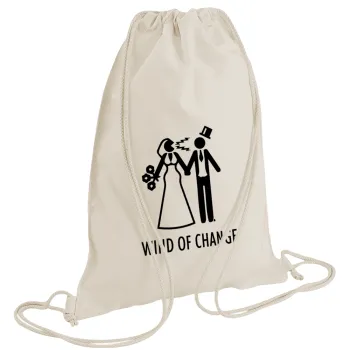 Couple Wind of Change, Backpack bag GYMBAG natural (28x40cm)