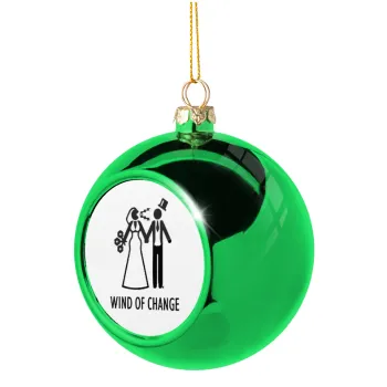 Couple Wind of Change, Στολίδι Χριστουγεννιάτικη μπάλα δένδρου Πράσινη 8cm