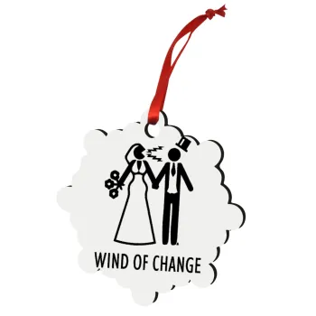 Couple Wind of Change, Στολίδι Χριστουγεννιάτικο στολίδι snowflake ξύλινο 7.5cm
