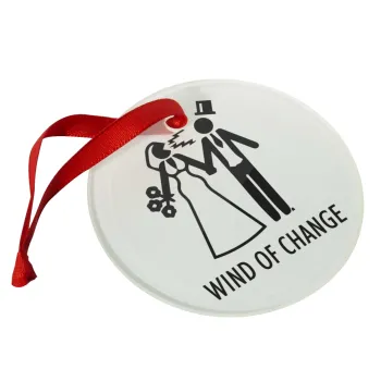 Couple Wind of Change, Christmas ornament glass 9cm