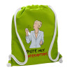 Backpack bag GYMBAG LIME GREEN, with pocket (40x48cm) & thick cords