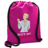 Backpack pouch GYMBAG Fuchsia, with pocket (40x48cm) & thick cords