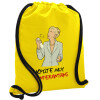 Backpack pouch GYMBAG Yellow, with pocket (40x48cm) & thick cords