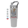 ΓΚΡΙ χρώματος Θερμός Ανοξείδωτο 890ml (30oz) με χερούλι