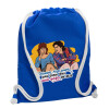 Backpack pouch GYMBAG Blue, with pocket (40x48cm) & thick cords