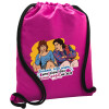 Backpack pouch GYMBAG Fuchsia, with pocket (40x48cm) & thick cords